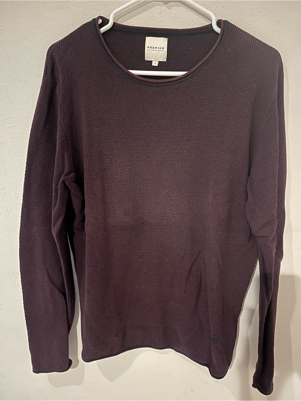 Jack & Jones Men’s Crewneck Sweater in Deep Plum